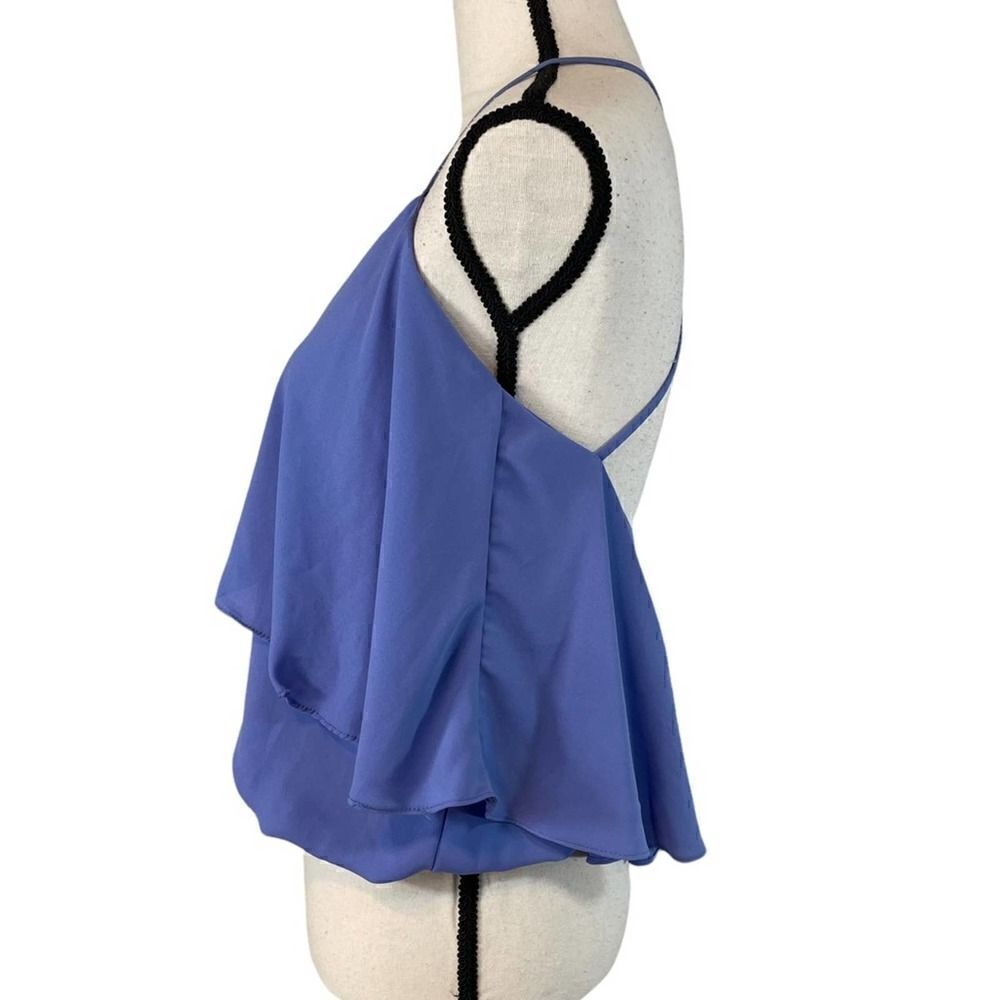 Solemio Los Angeles Georgette Blue Sleeveless Blouse Small - Picture 4 of 10
